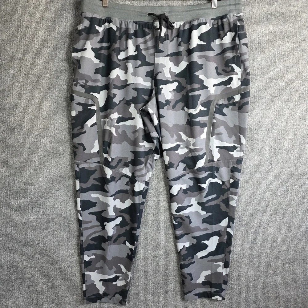 Under Armour Mens 3XL UA Elite Cargo Camo Printed Pants Gray/Black Athletic XXXL